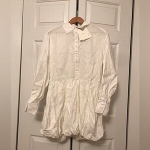 DISSH, Violet white linen mini dress